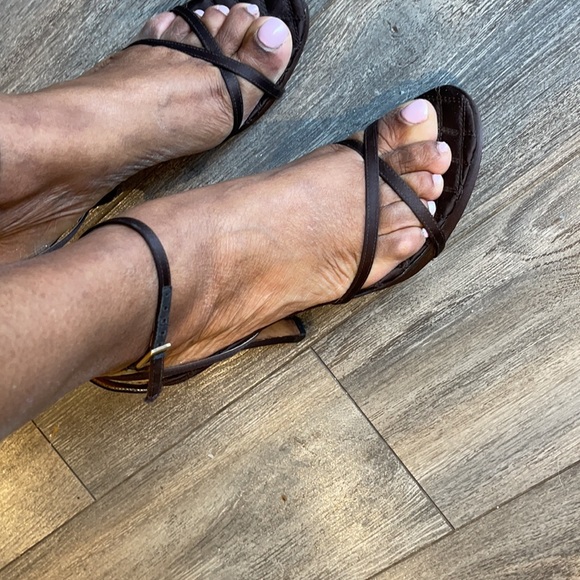 Bronze high heels strapped sandals - Picture 4 of 4